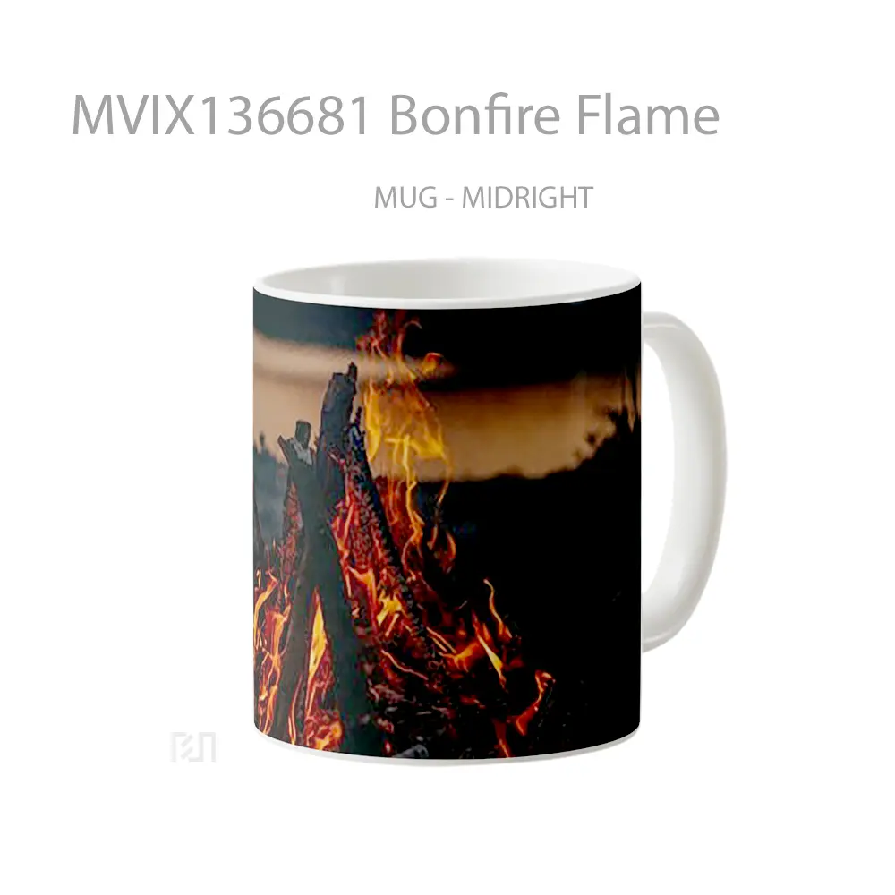 Mug Bonfire Flame Gelas Keramik Unik - All-side / Desain