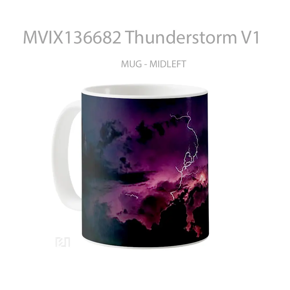 Mug Thunderstorm V1 Gelas Keramik Unik - All-side / Desain