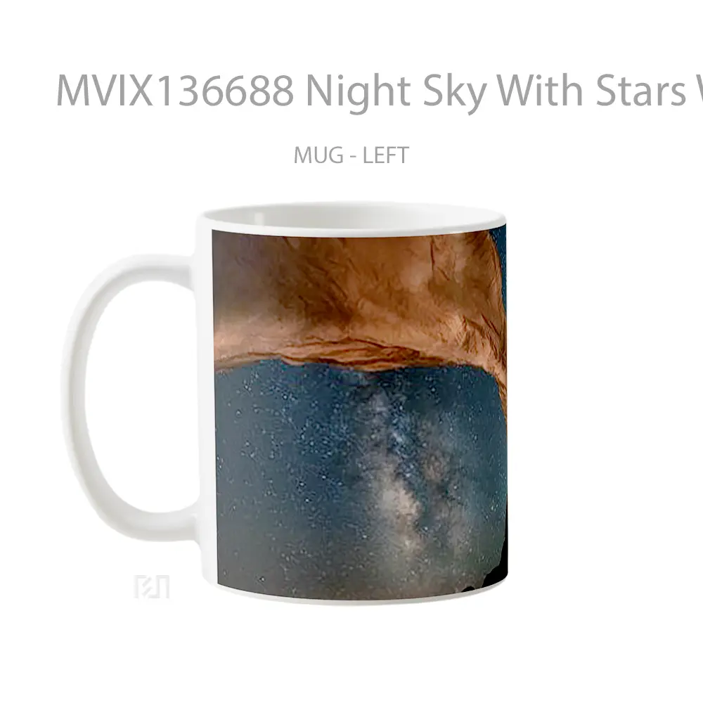 Mug Night Sky With Stars Within Mountains Gelas Pemandangan Alam - All-side / Desain