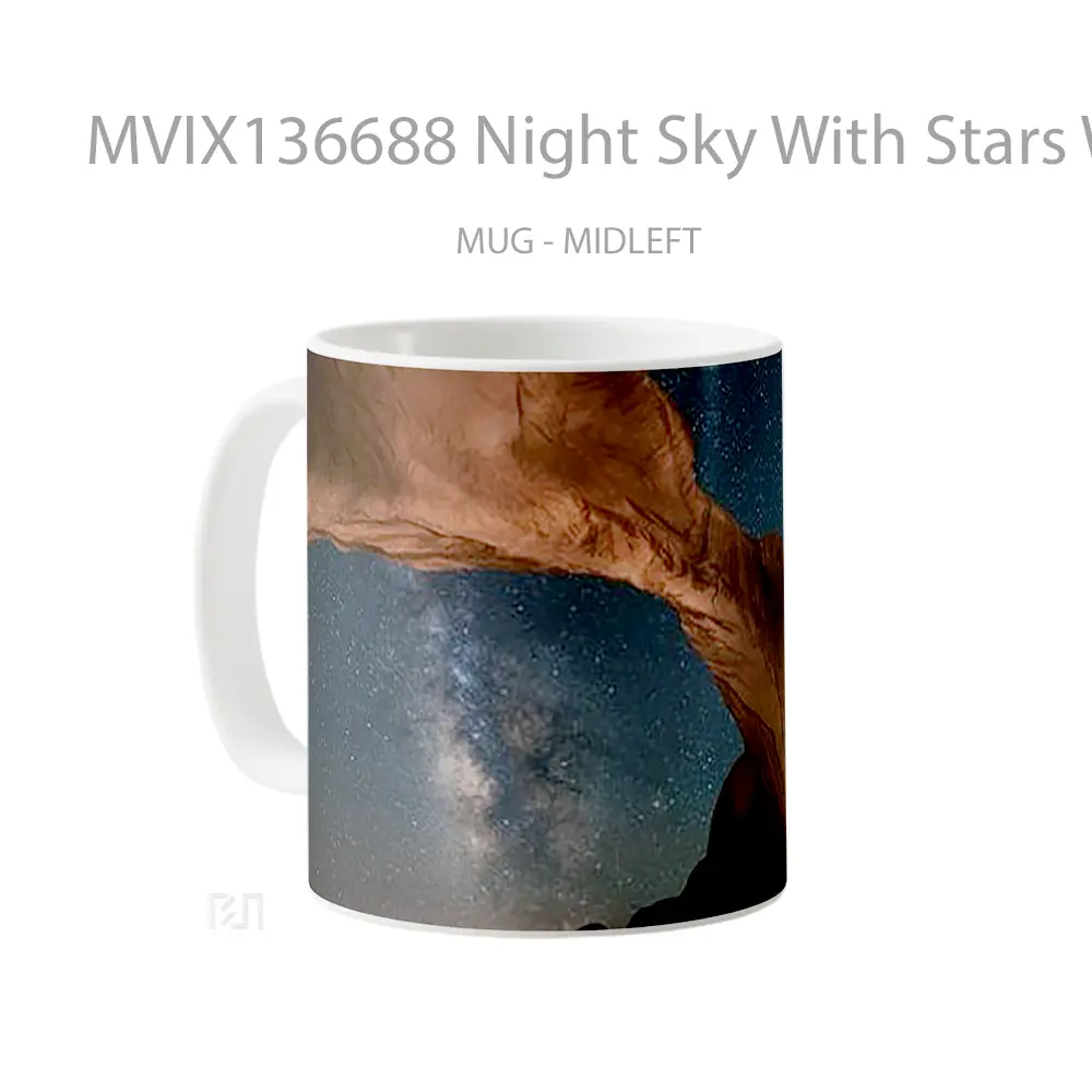 Mug Night Sky With Stars Within Mountains Gelas Pemandangan Alam - All-side / Desain