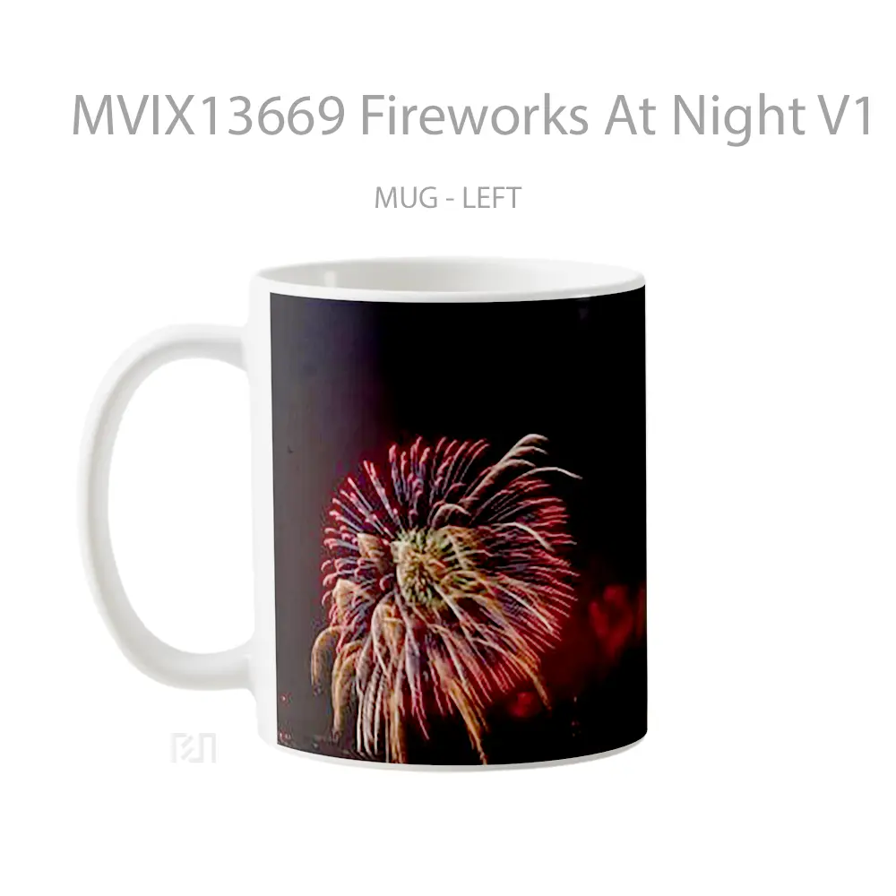 Mug Fireworks At Night V1 Gelas Keramik Unik - All-side / Desain