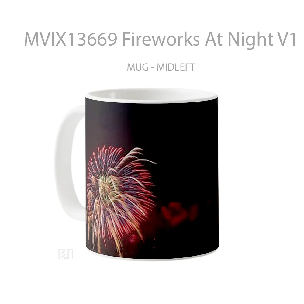 Mug Fireworks At Night V1 Gelas Keramik Unik - All-side / Desain