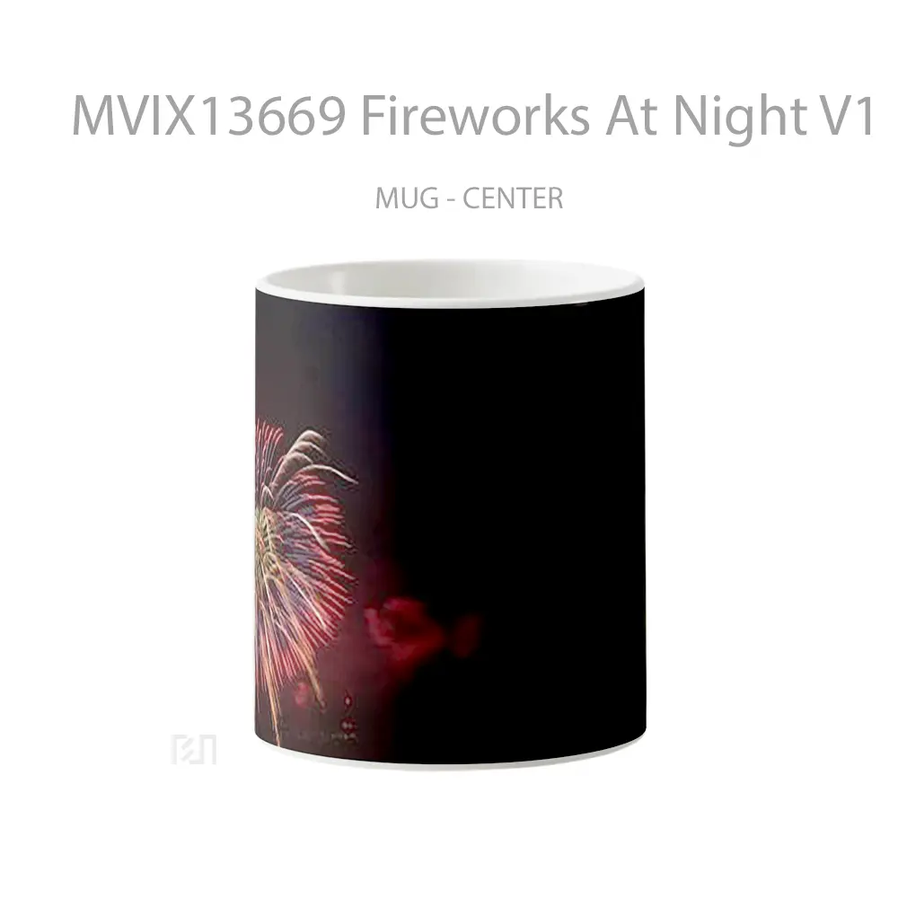 Mug Fireworks At Night V1 Gelas Keramik Unik