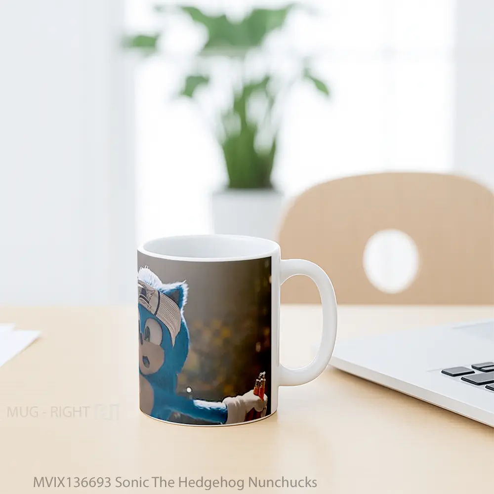 Mug Sonic The Hedgehog Nunchucks Gelas Keramik Unik - All-side / Desain