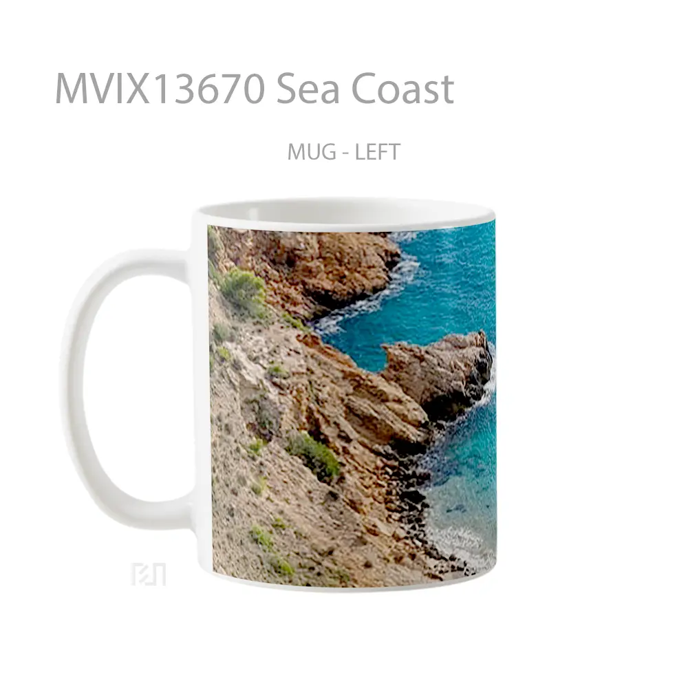 Mug Sea Coast Gelas Pemandangan Alam - All-side / Desain