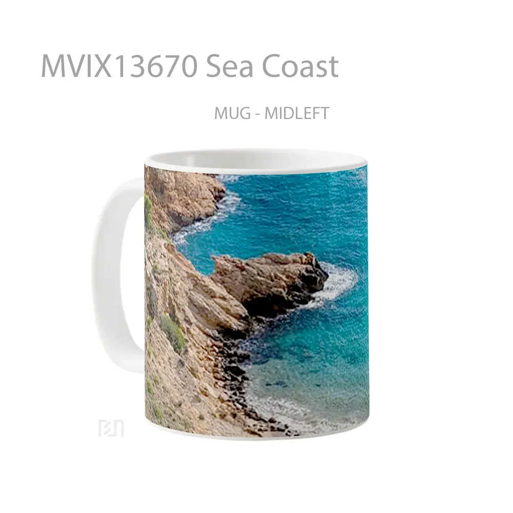 Mug Sea Coast Gelas Pemandangan Alam - All-side / Desain