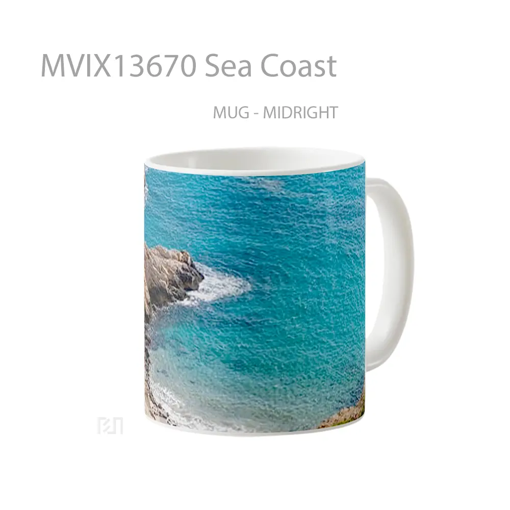 Mug Sea Coast Gelas Pemandangan Alam - All-side / Desain