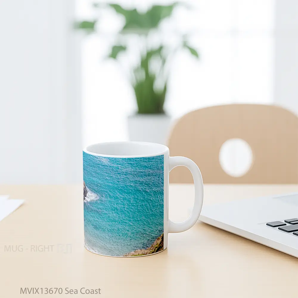 Mug Sea Coast Gelas Pemandangan Alam - All-side / Desain