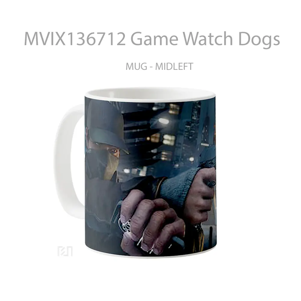 Mug Game Watch Dogs Cangkir Gamer - All-side / Desain