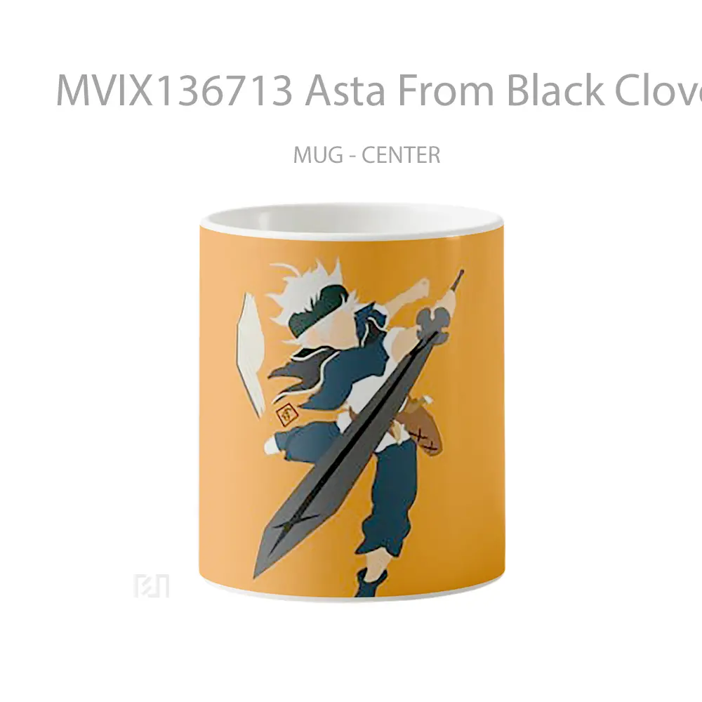 Mug Asta From Black Clover Gelas Keramik Unik