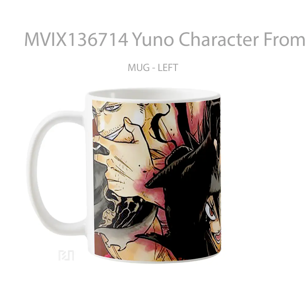 Mug Yuno Character From Black Clover Gelas Keramik Unik - All-side / Desain