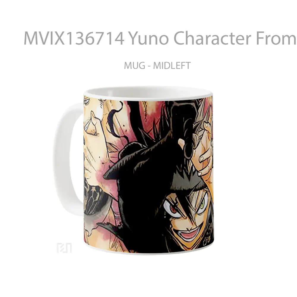Mug Yuno Character From Black Clover Gelas Keramik Unik - All-side / Desain