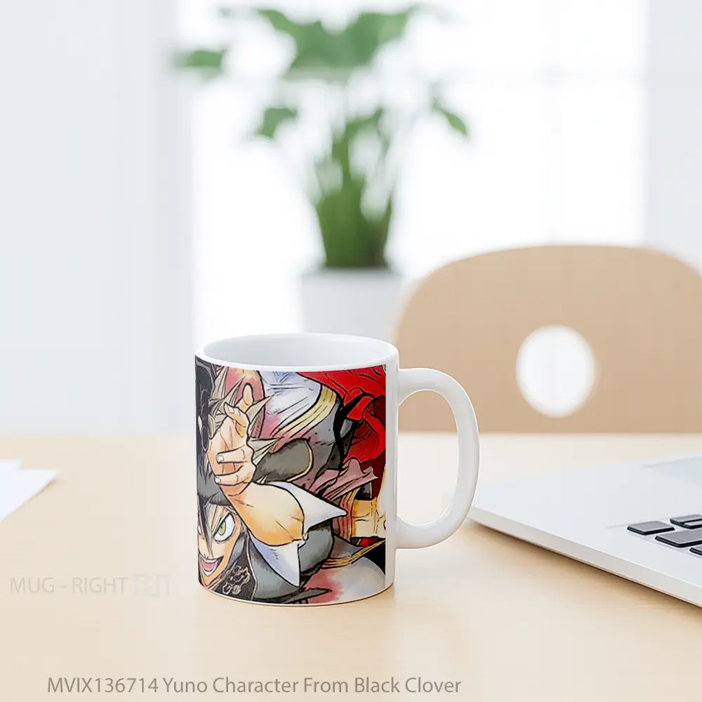 Mug Yuno Character From Black Clover Gelas Keramik Unik - All-side / Desain