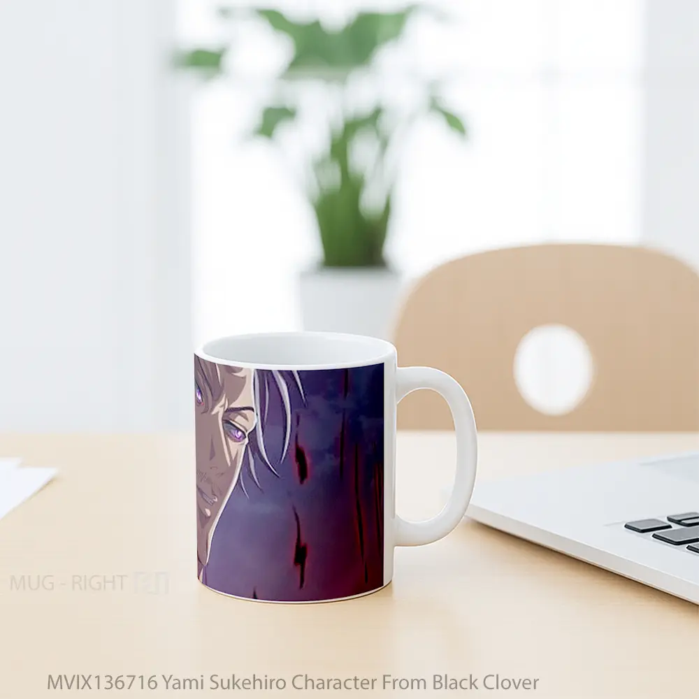 Mug Yami Sukehiro Character From Black Clover Gelas Keramik Unik - All-side / Desain