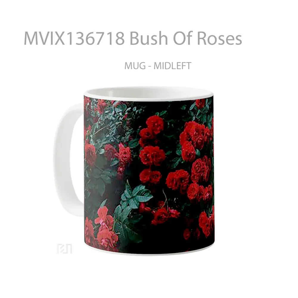 Mug Bush Of Roses Gelas Keramik Unik - All-side / Desain