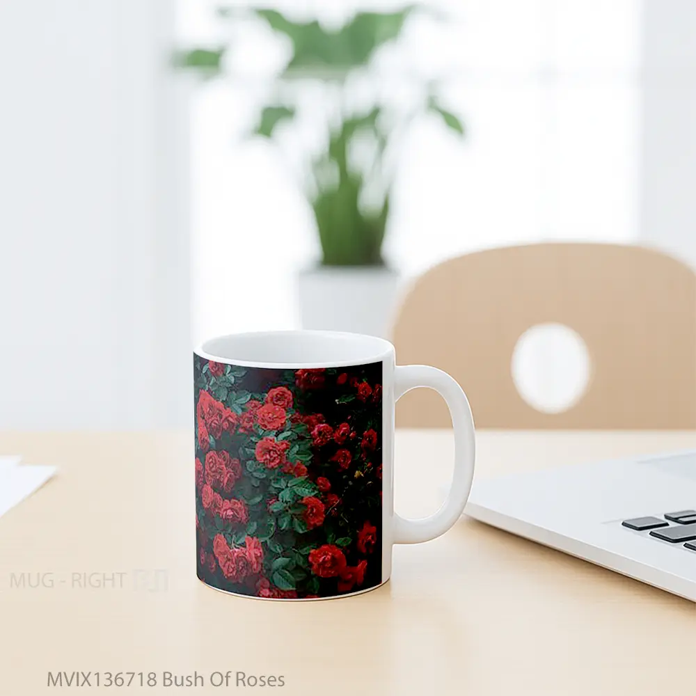 Mug Bush Of Roses Gelas Keramik Unik - All-side / Desain