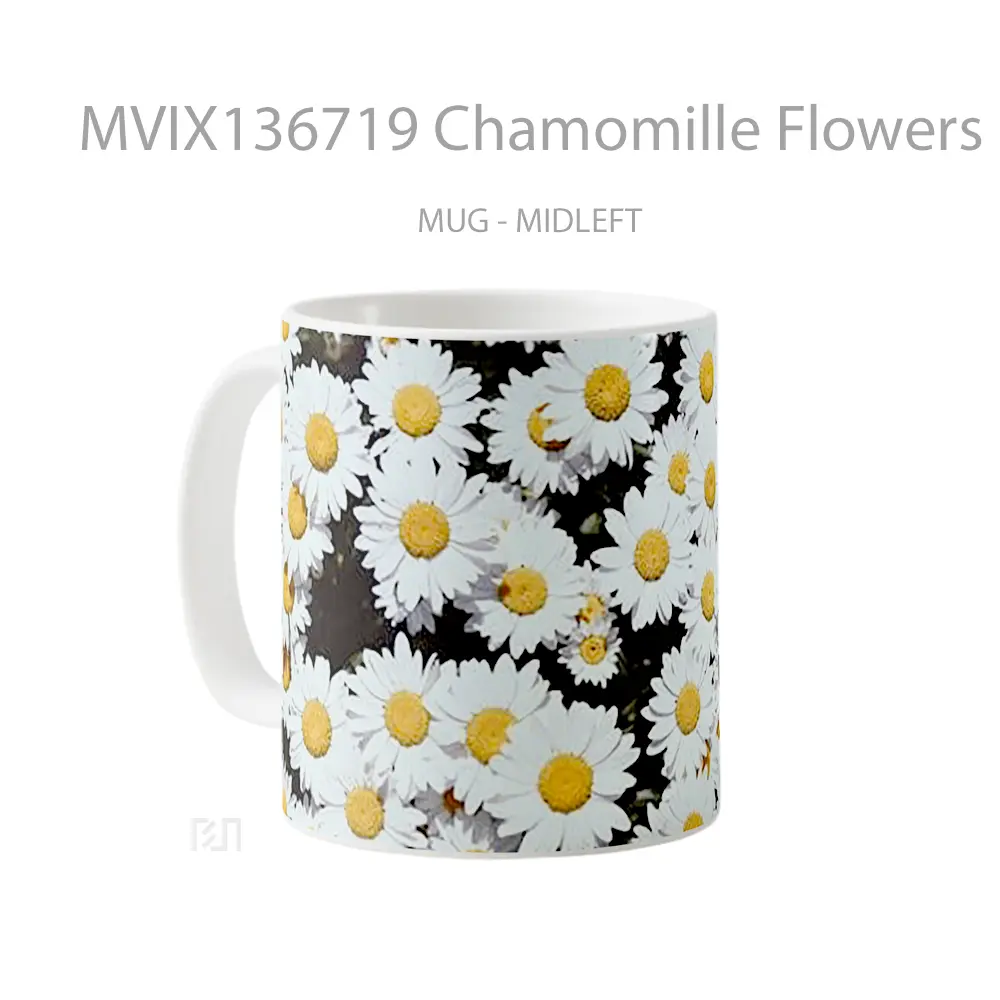 Mug Chamomille Flowers Gelas Pemandangan Alam - All-side / Desain
