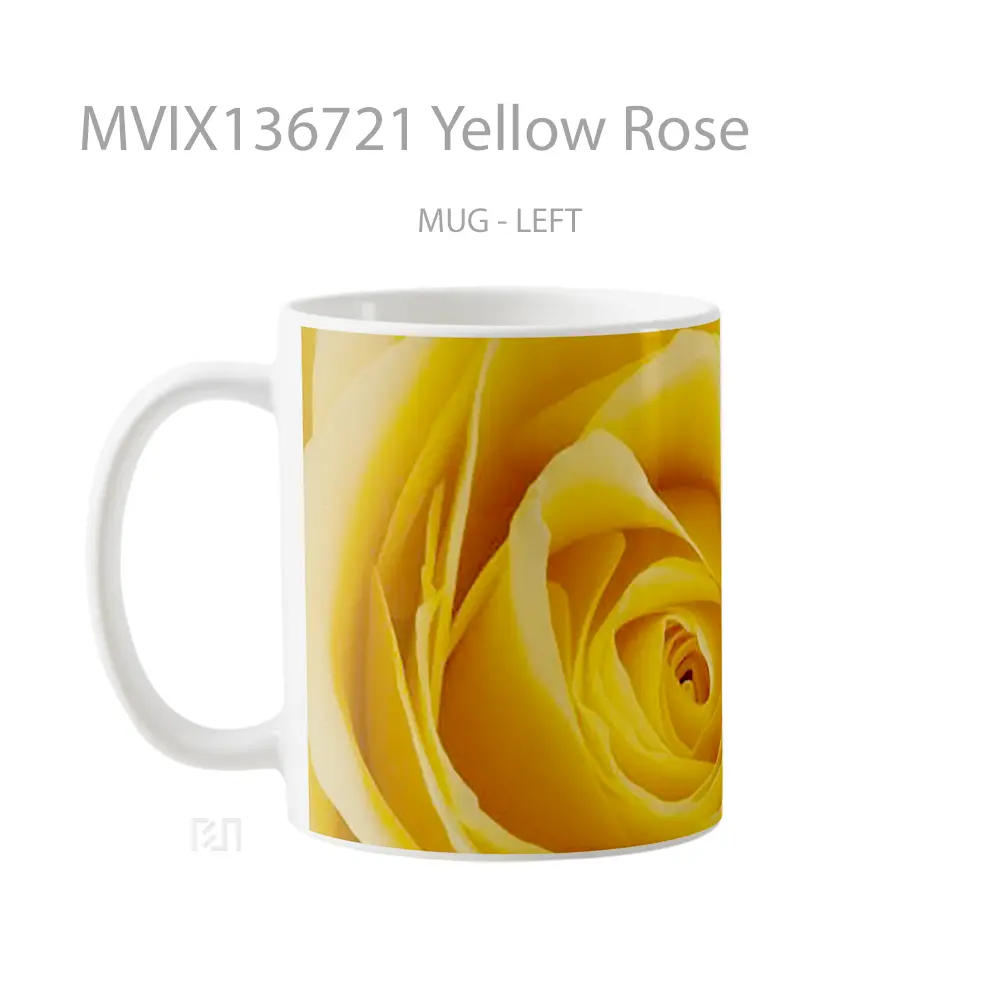 Mug Yellow Rose Gelas Keramik Unik - All-side / Desain