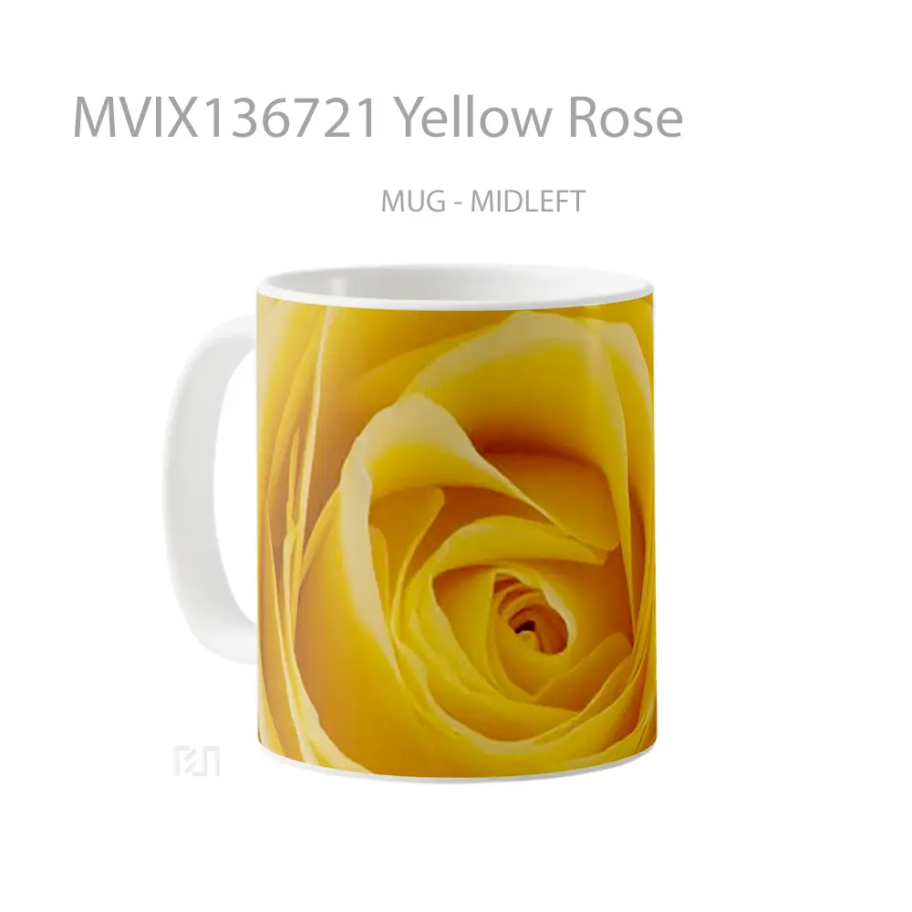 Mug Yellow Rose Gelas Keramik Unik - All-side / Desain