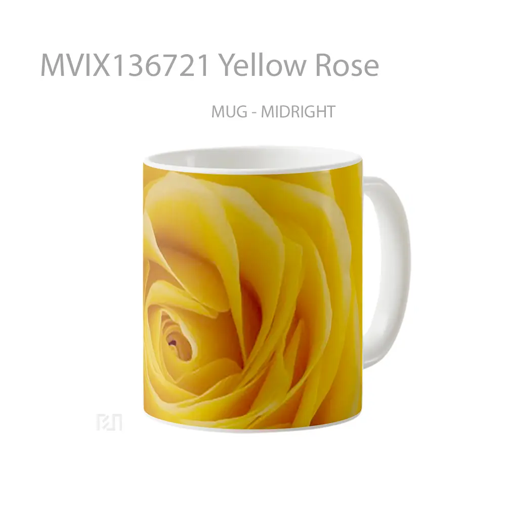 Mug Yellow Rose Gelas Keramik Unik - All-side / Desain
