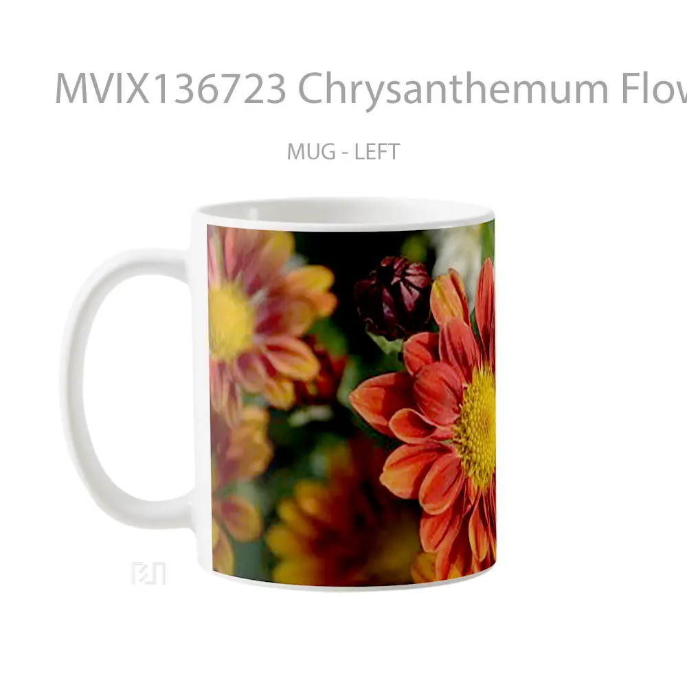 Mug Chrysanthemum Flower Gelas Pemandangan Alam - All-side / Desain