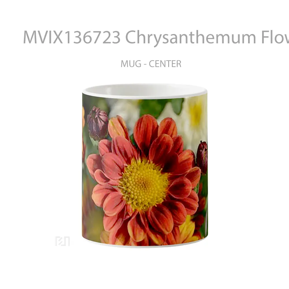 Mug Chrysanthemum Flower Gelas Pemandangan Alam