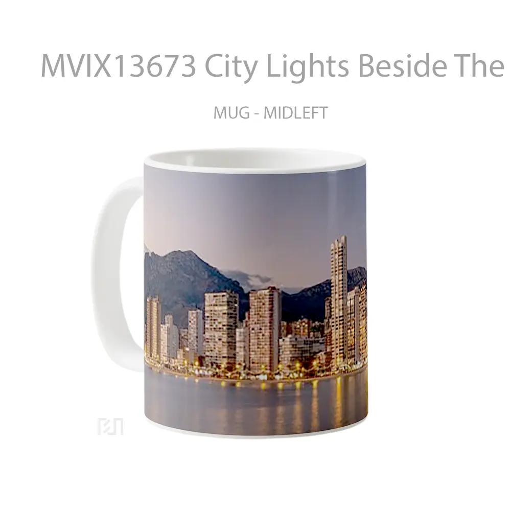 Mug City Lights Beside The Sea Gelas Pemandangan Alam - All-side / Desain