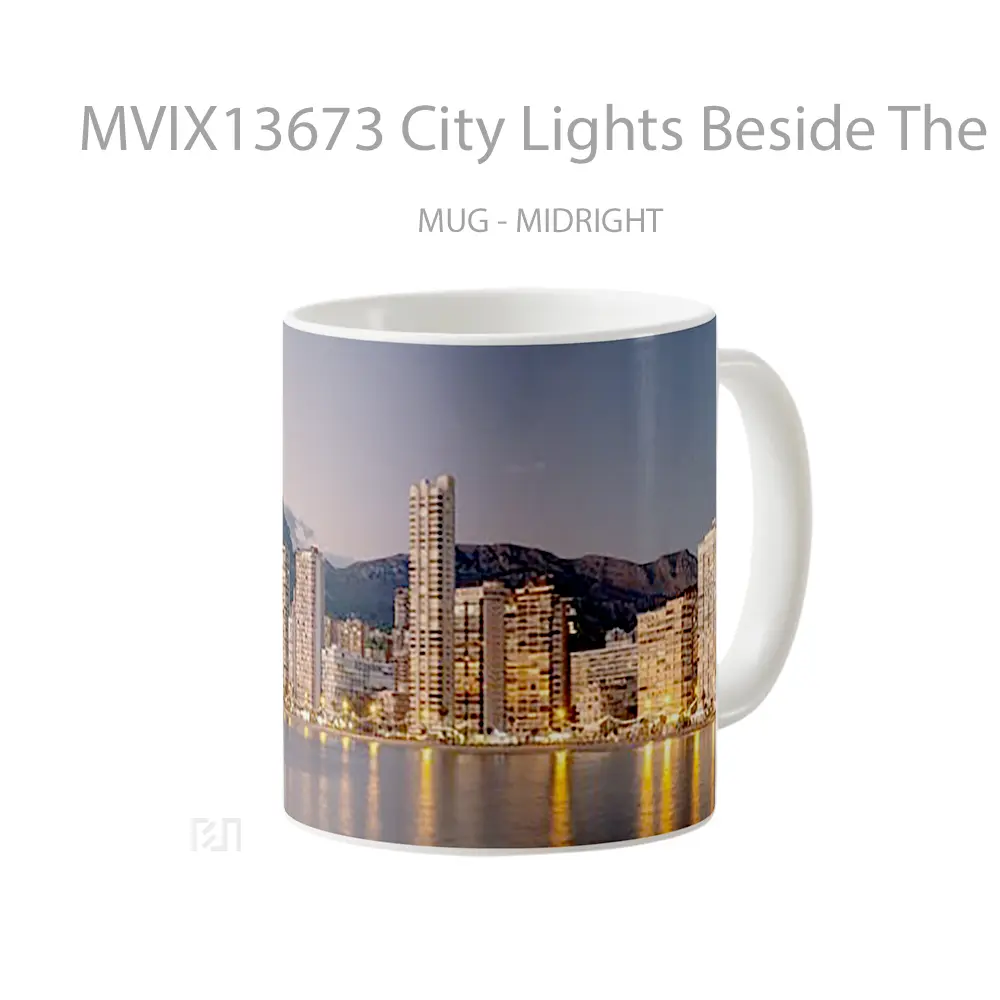 Mug City Lights Beside The Sea Gelas Pemandangan Alam - All-side / Desain