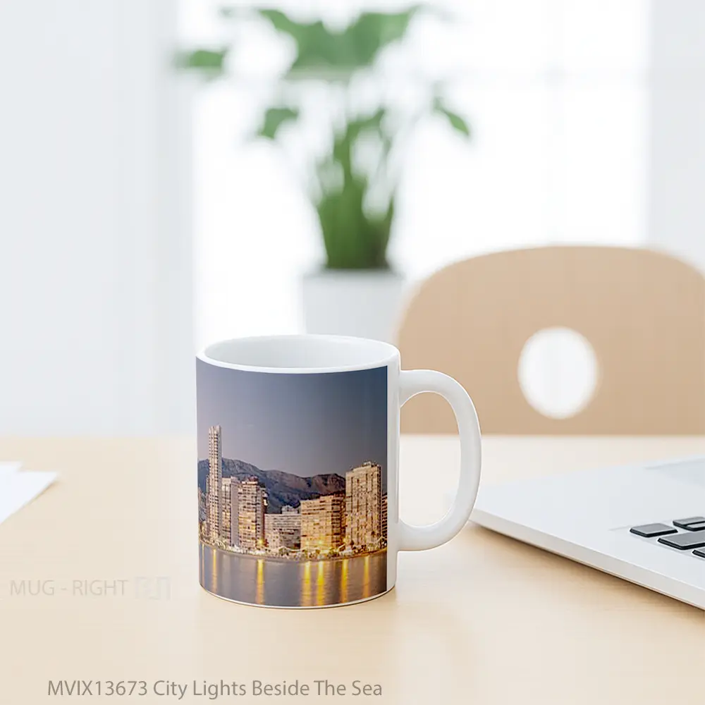 Mug City Lights Beside The Sea Gelas Pemandangan Alam - All-side / Desain