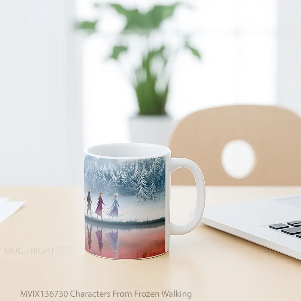 Mug Characters From Frozen Walking Gelas Keramik Unik - All-side / Desain