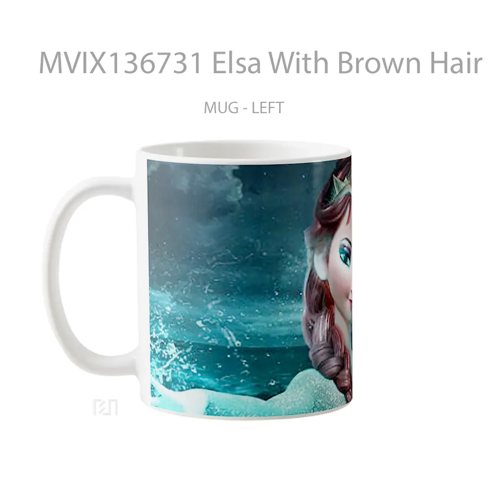 Mug Elsa With Brown Hair Gelas Keramik Unik - All-side / Desain