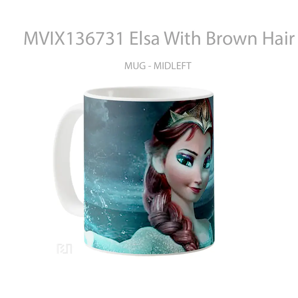 Mug Elsa With Brown Hair Gelas Keramik Unik - All-side / Desain