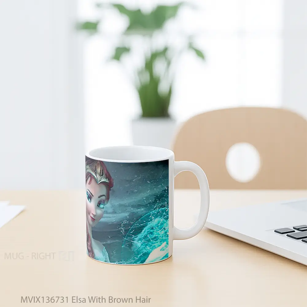 Mug Elsa With Brown Hair Gelas Keramik Unik - All-side / Desain
