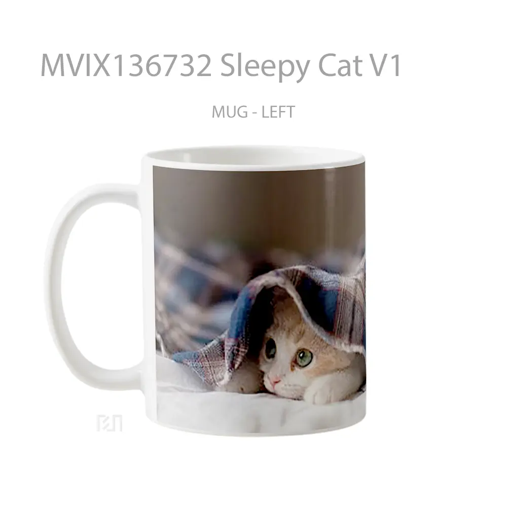 Mug Sleepy Cat V1 Gelas Hewan Lucu - All-side / Desain