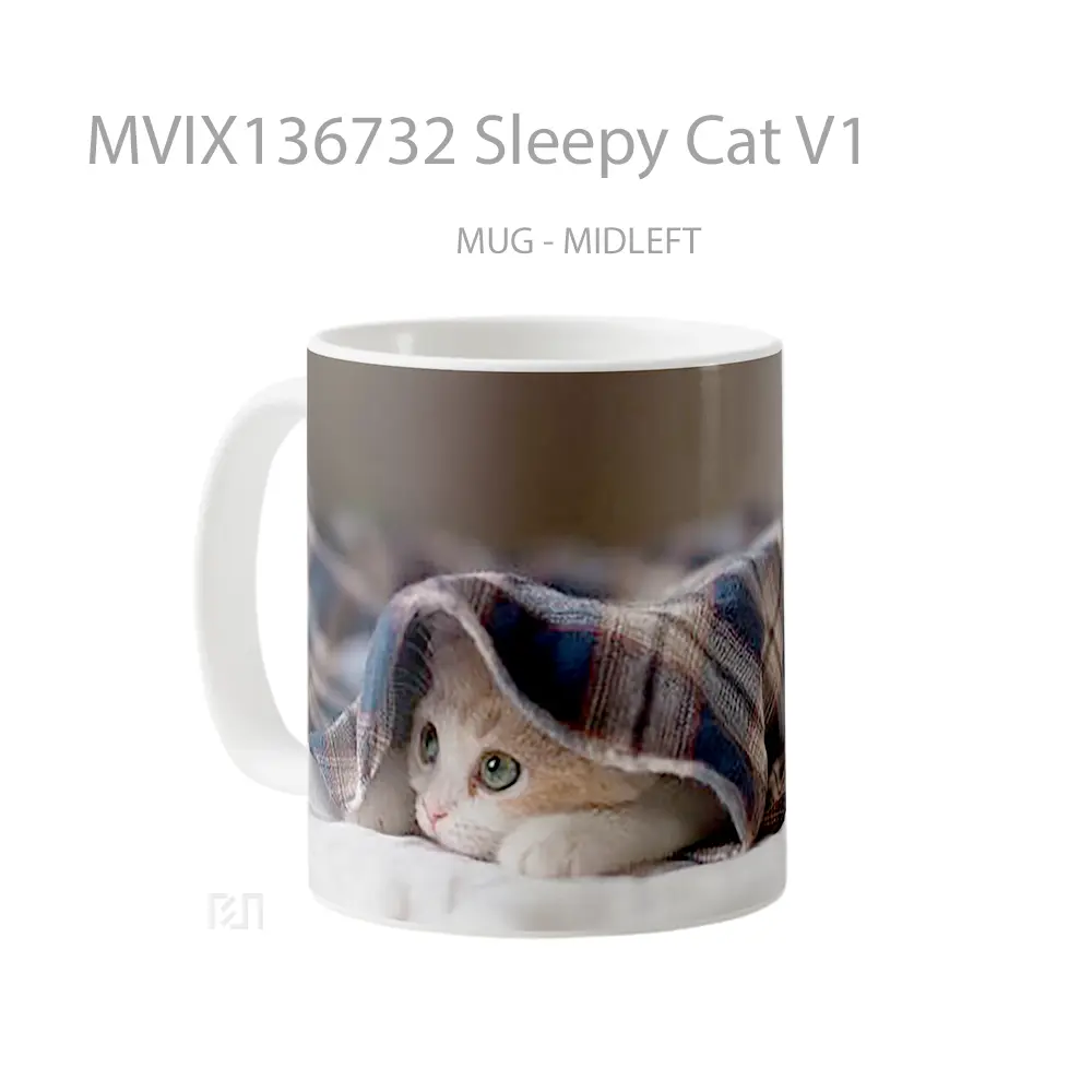 Mug Sleepy Cat V1 Gelas Hewan Lucu - All-side / Desain