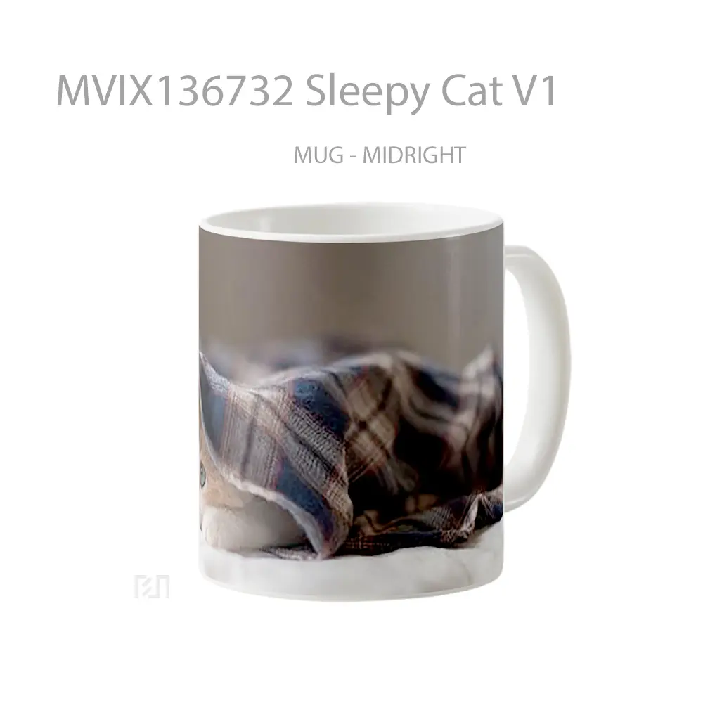 Mug Sleepy Cat V1 Gelas Hewan Lucu - All-side / Desain
