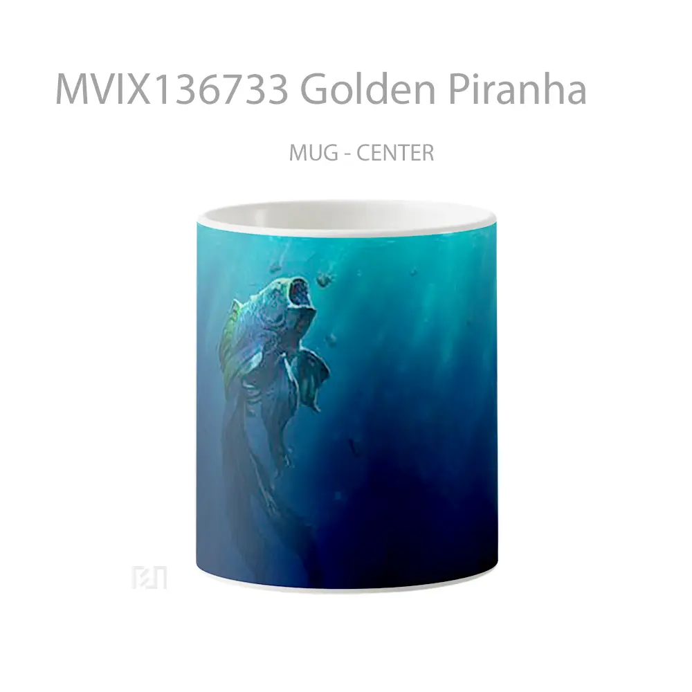 Mug Golden Piranha Gelas Keramik Unik