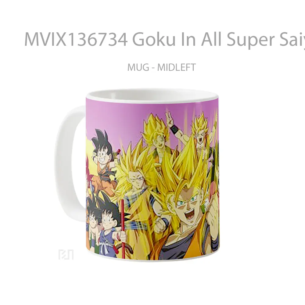 Mug Goku In All Super Saiyajin Fases Cangkir Anime - All-side / Desain