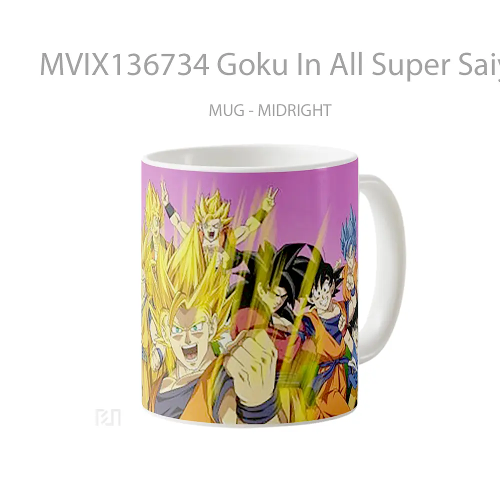 Mug Goku In All Super Saiyajin Fases Cangkir Anime - All-side / Desain