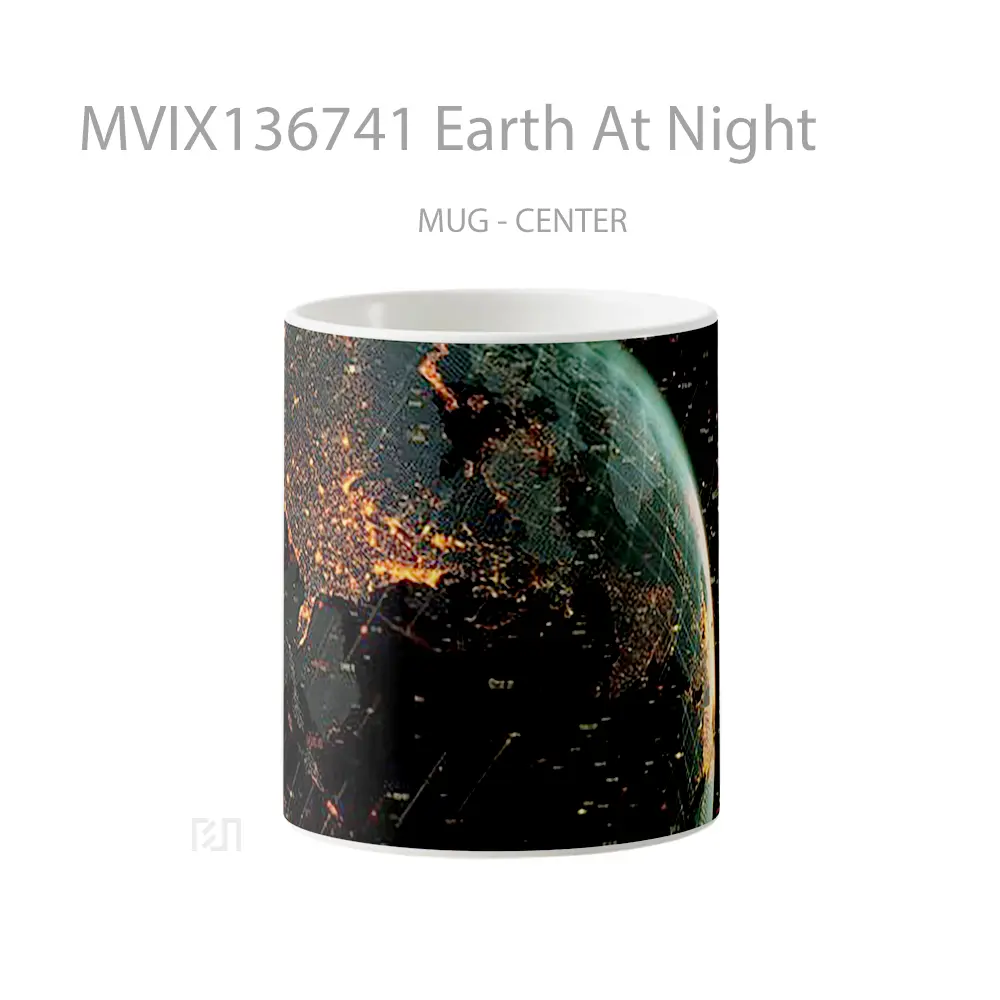 Mug Earth At Night Gelas Keramik Unik