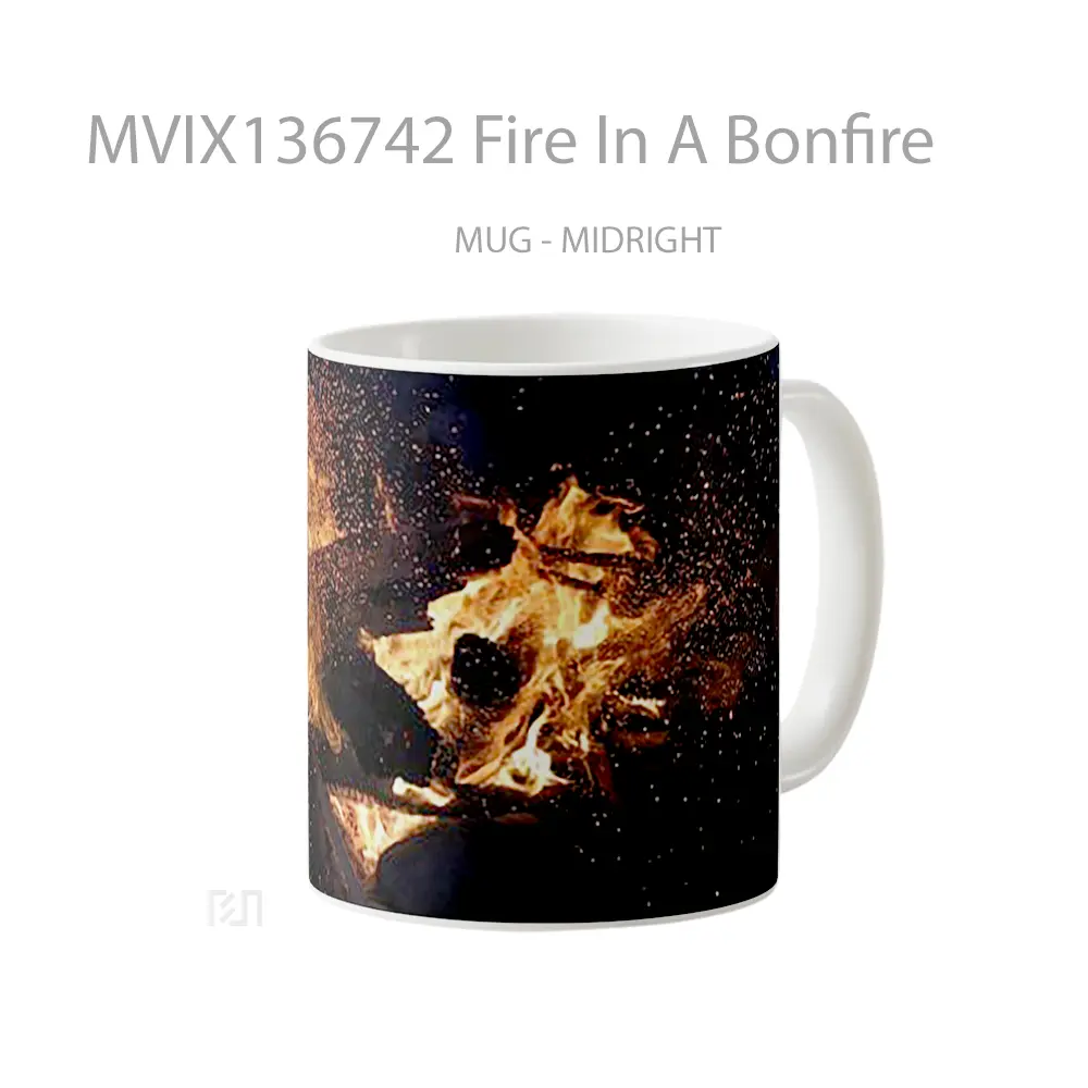 Mug Fire In A Bonfire Gelas Keramik Unik - All-side / Desain