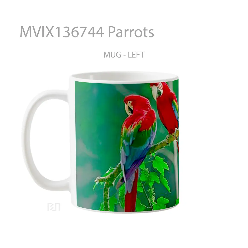 Mug Parrots Gelas Keramik Unik - All-side / Desain