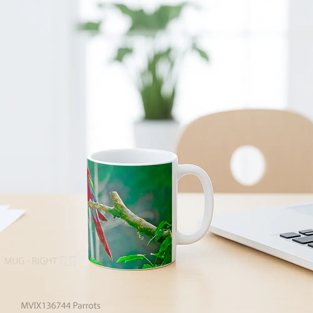 Mug Parrots Gelas Keramik Unik - All-side / Desain
