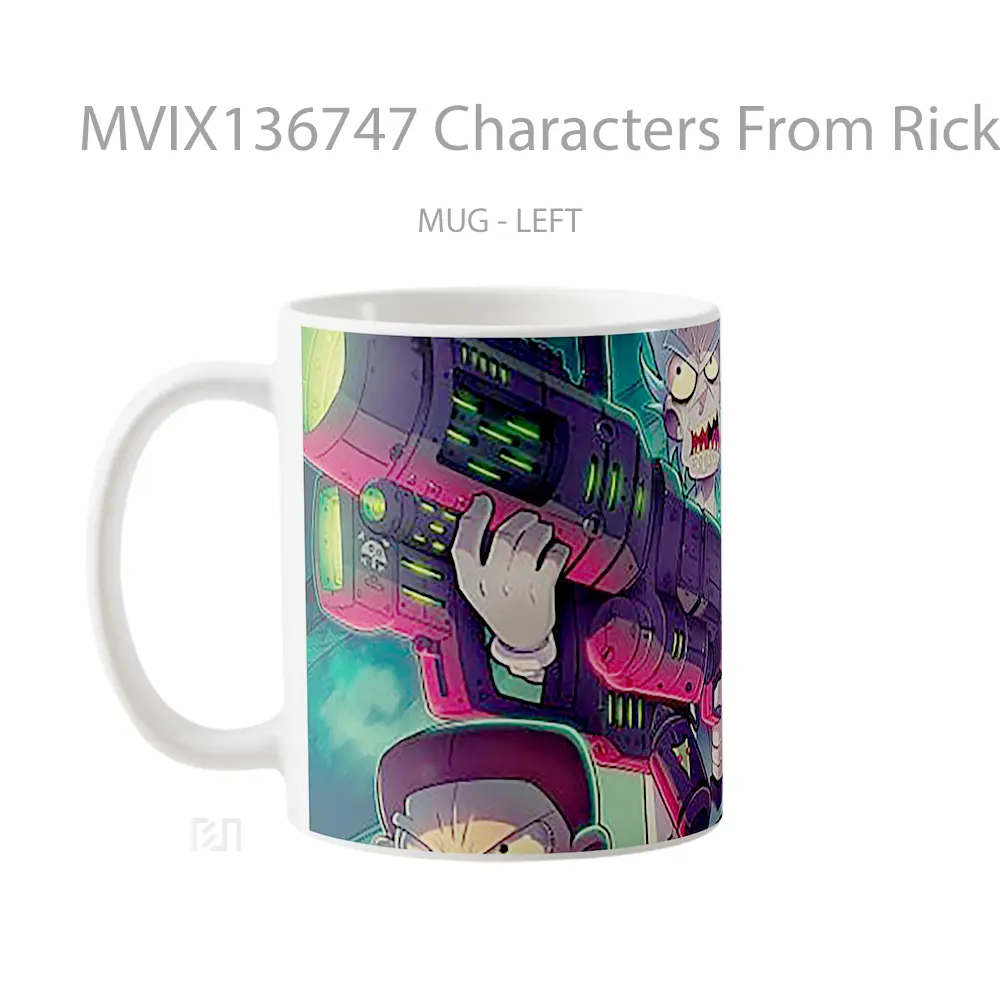 Mug Characters From Rick And Morty Gelas Kartun - All-side / Desain