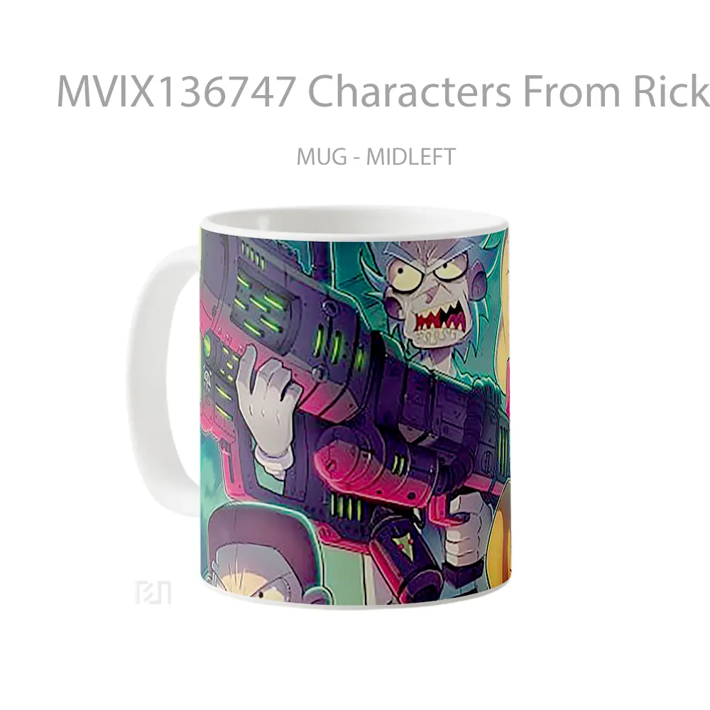 Mug Characters From Rick And Morty Gelas Kartun - All-side / Desain