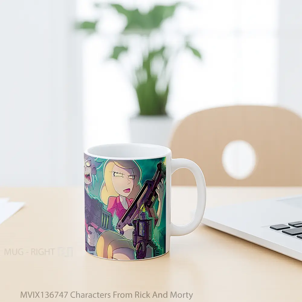 Mug Characters From Rick And Morty Gelas Kartun - All-side / Desain