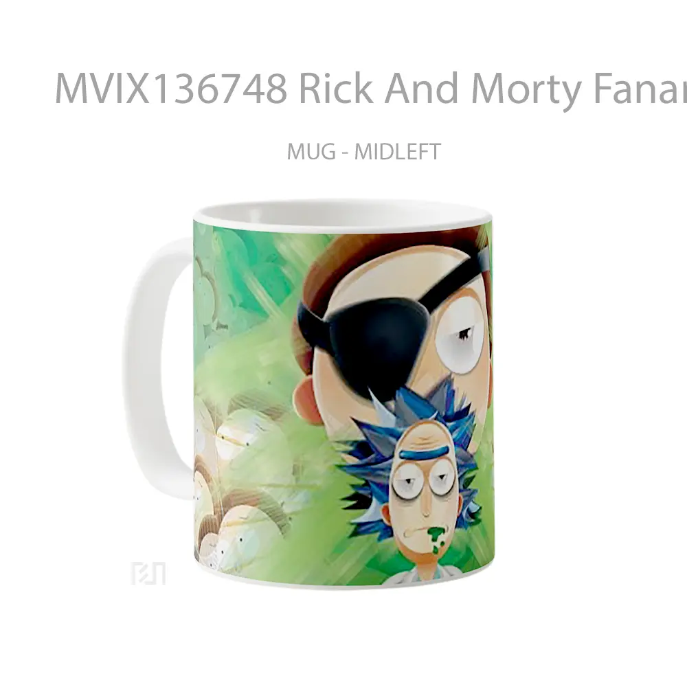 Mug Rick And Morty Fanart Gelas Kartun - All-side / Desain