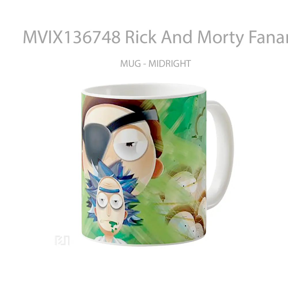 Mug Rick And Morty Fanart Gelas Kartun - All-side / Desain