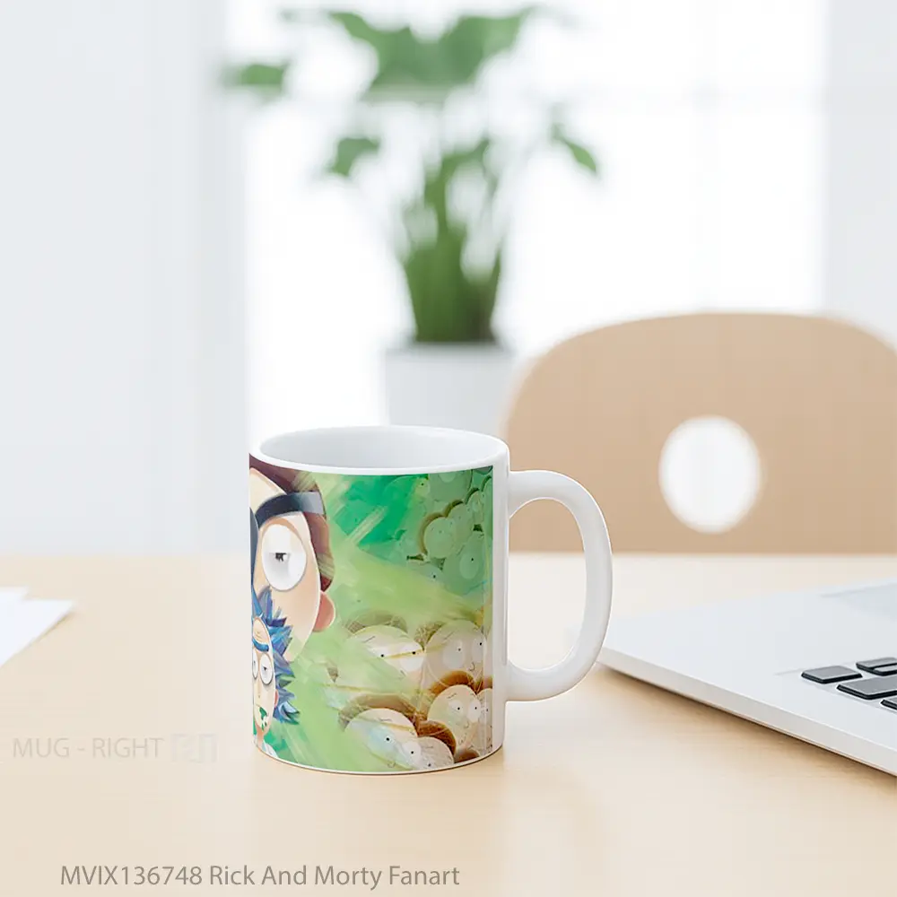 Mug Rick And Morty Fanart Gelas Kartun - All-side / Desain