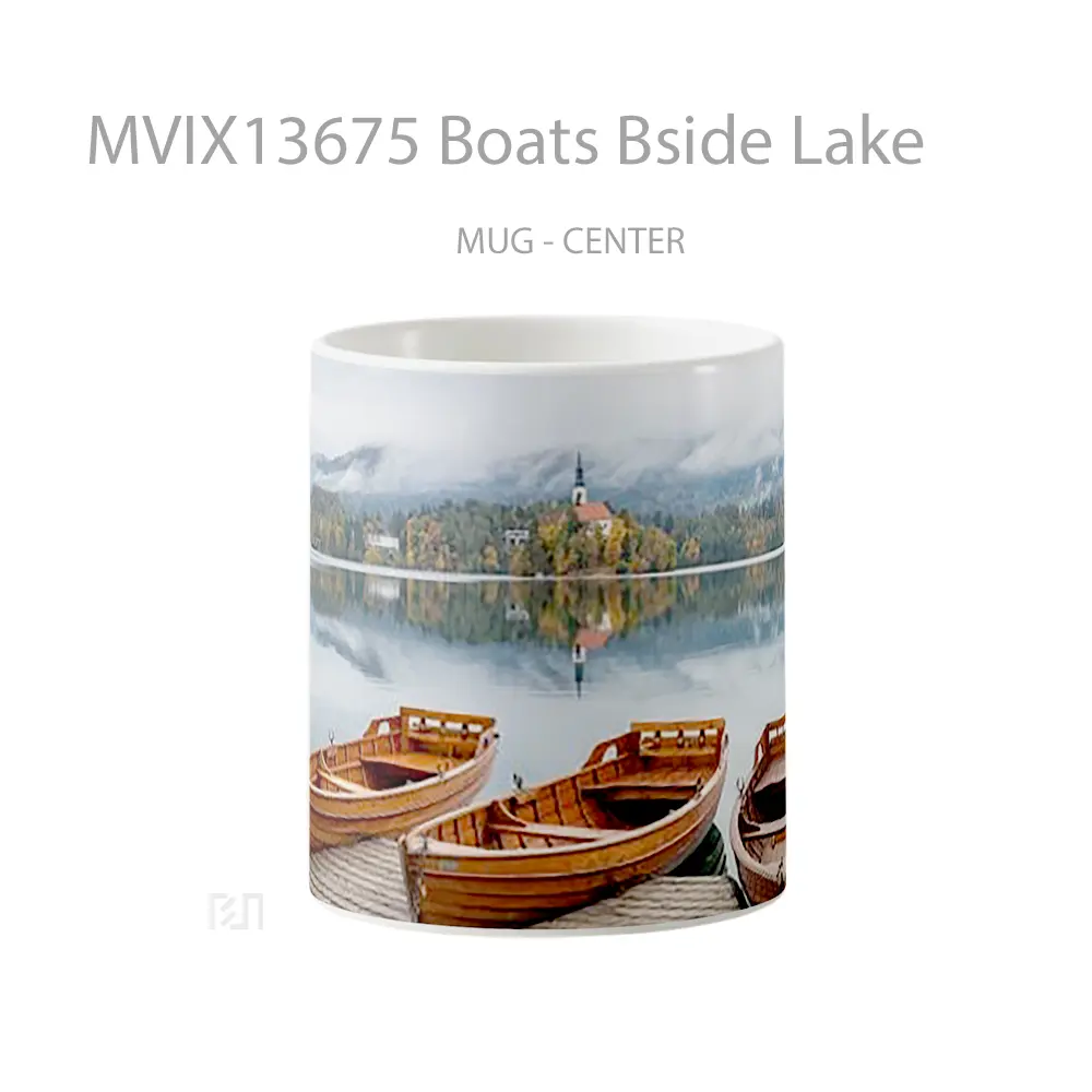 Mug Boats Bside Lake Gelas Pemandangan Alam
